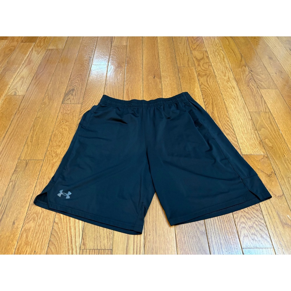 Under Armour Mens Loose Fit Athletic Shorts Black Large HeatGear Gym Training